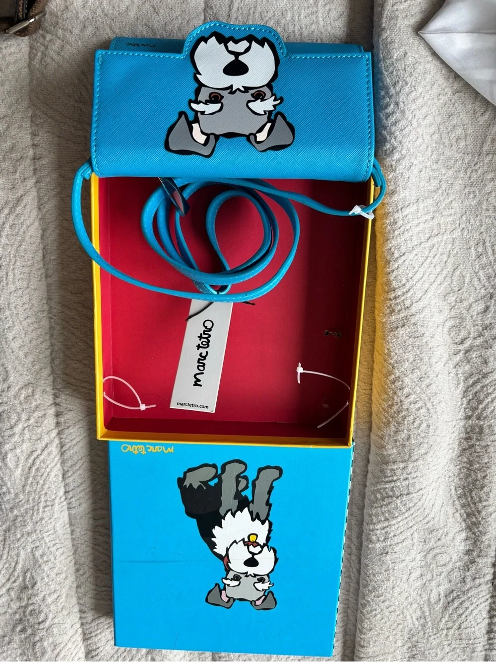NWT Blue Crossbody Phone Wallet with schnauzer Design